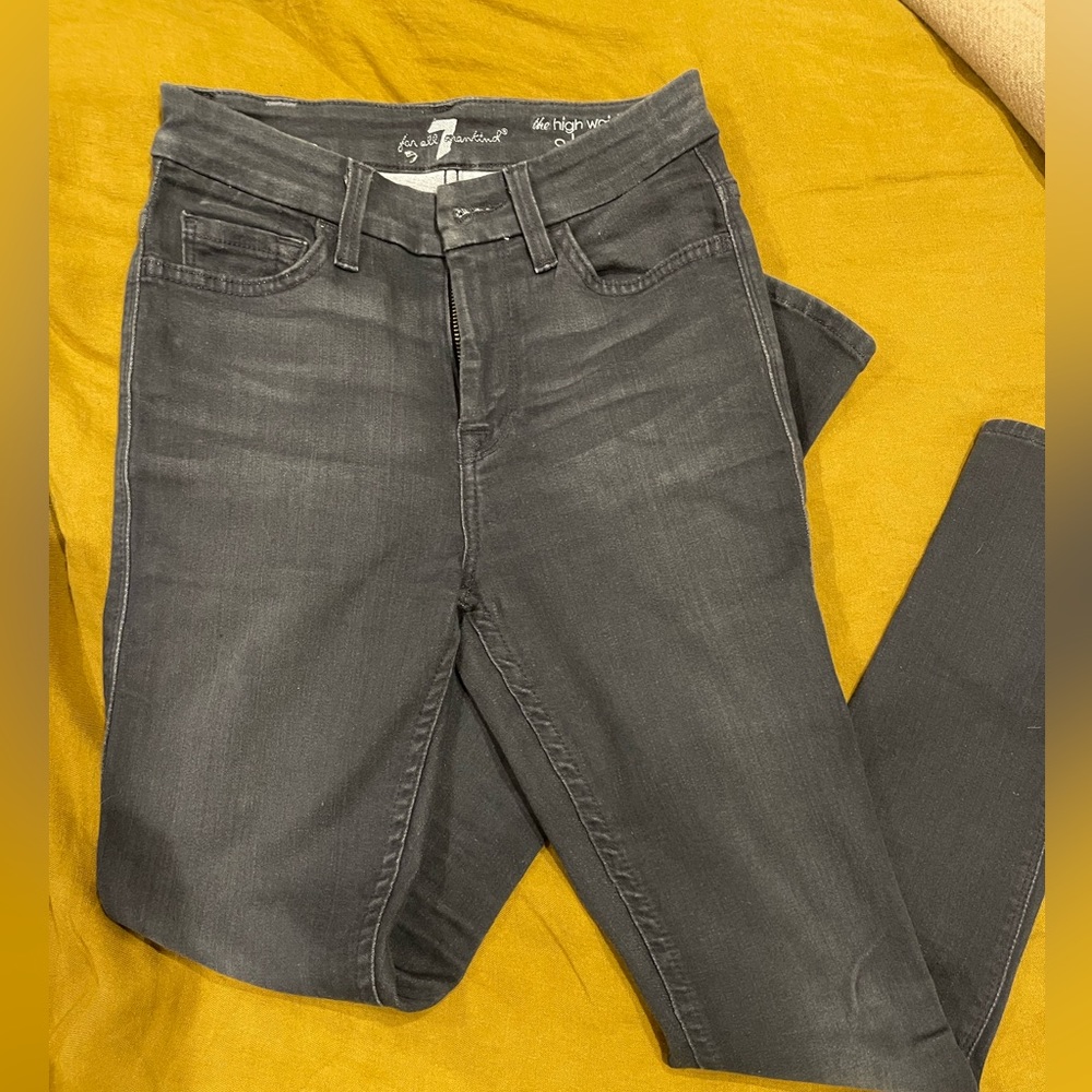 7 for all mankind dark grey jeans